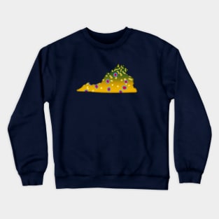 Brook Trout Fish Virginia State Map Fishing Gifts Crewneck Sweatshirt